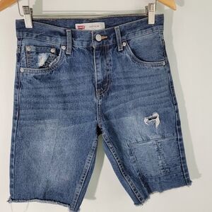 LEVIS 511 Slim Medium Wash Bermuda Denim Short Five Pockets Sz 16 Reg W28